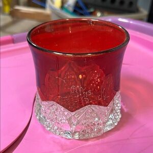 Red and Clear Glass Tumbler